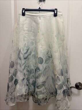 Rachel Zoe Pale Green Botanical Circle Skirt